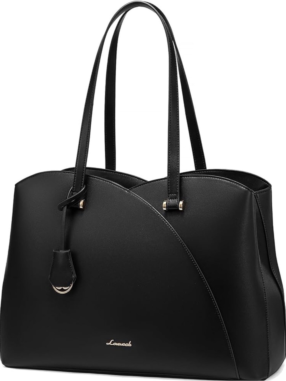 Classic Black Structured Laptop Tote- NWT!